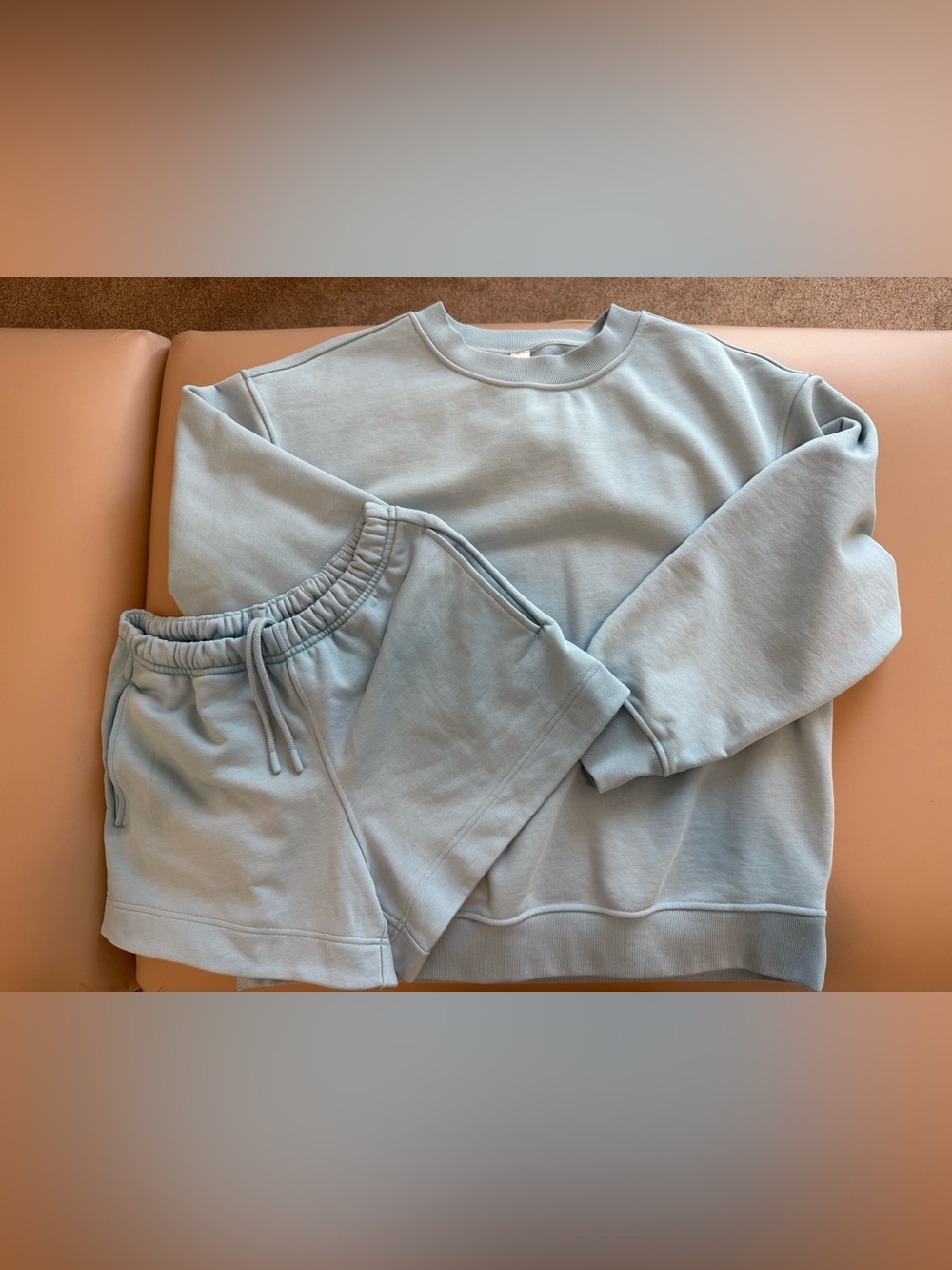 lululemon French Terry Oversized Crew + Mid-Rise 3.5" Shorts Set XS